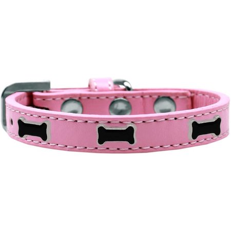 MIRAGE PET PRODUCTS Black Bone Widget Dog CollarLight Pink Size 16 631-4 LPK16